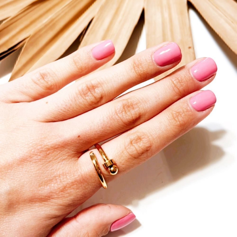 Gold nail ring S441